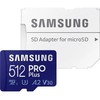Память micro Secure Digital Card 512Gb Samsung PRO  Plus 160/120 Мбайт/сек U3, V30, A2,  / с адаптером SD [MB-MD512KA/CN]