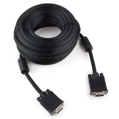 Кабель VGA 10m GEMBIRD CC-PPVGA-10M-B black HD15M/HD15M dual-shielded w/2*ferrite core bulk package