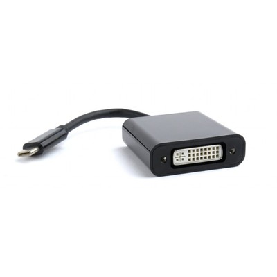 Переходник USB Type-C - DVI GEMBIRD (A-CM-DVIF-01), вилка-розетка, поддержка разрешений до 4K/2K (30MГц), длина - 0.15 метра