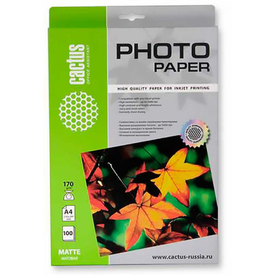 Фотобумага Cactus CS-MA619050 10x15/190г/м2/50л./белый матовое для струйной печати