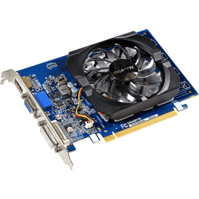 Видеокарта GigaByte GeForce GT730 (GF108-400-A1) (902/1800) GDDR3 2048MB 64-bit, PCI-E16x 3.0. Количество поддерживаемых мониторов - 3. (DVI-D, поддержка HDCP, HDMI, VGA) GV-N730D3-2GI V3.0