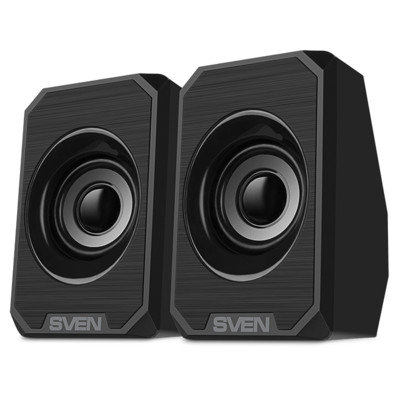 Колонки 2.0 SVEN 180 / 6W / USB-питание / Регулировка громкости на кабеле / Чёрный / корпус - пластик