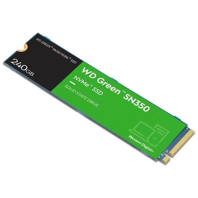 Жесткий диск SSD M.2 240GB WD Green SN350 PCI-E 3.x x4 R2400/W900 Mb/s WDS240G2G0C 40 TBW