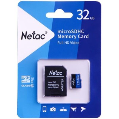 Память micro Secure Digital Card 32Gb class10 Netac / c адаптером SD [NT02P500STN-032G-R]