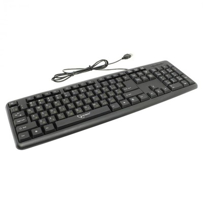Клавиатура GEMBIRD KB-U-103, Только английские буквы, Standard keyboard, USB, black