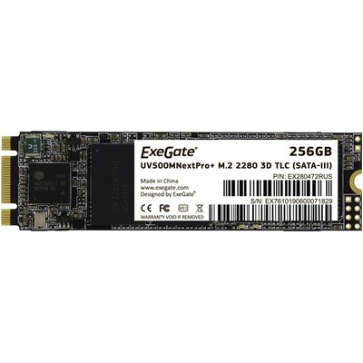 Диск SSD M.2 SATA 256Gb ExeGate <NextPro+ > UV500TS256, M.2 SATA. Speed: Read-561Mb/s, Write-500Mb/s 