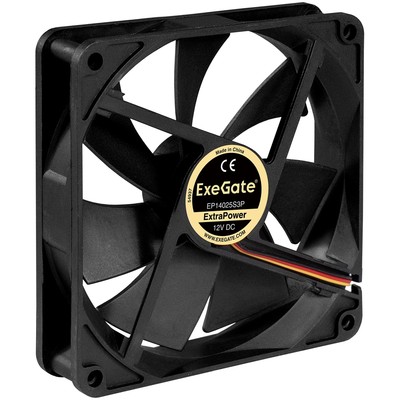 Вентилятор ExeGate ExtraPower EP14025S3P, 140x140x25 мм, подшипник скольжения, 3pin, 1200RPM, 26dBA