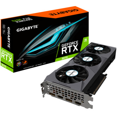 Видеокарта Gigabyte GeForce RTX 3070 EAGLE 8GB LHR GDDR6 (GV-N3070EAGLE-8GD 2.0) 1725/14000MHz 2*DP, 2*HDMI