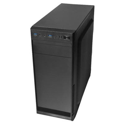 Корпус ZEUS  WORKER S02B, Midi Tower, ATX, PSU ZUS-500 12cm 500W USB3*2, 5,25ext*1, 3.5int*3, 2.5int*4, PCI*7 410 x 173 x 400 mm