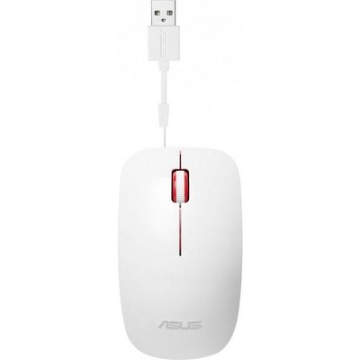 Мышь ASUS UT300 Optical Mouse белая (USB, 3but+Roll, 90XB0460-BMU020)