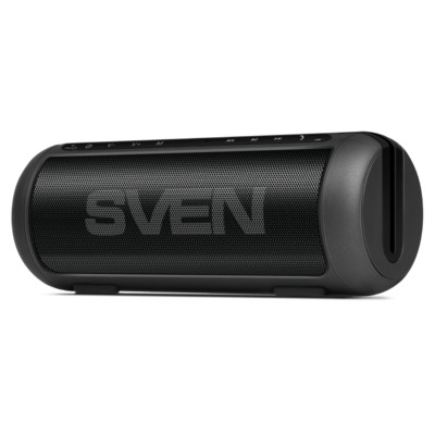 Беспроводная портативная колонка SVEN PS-250BL / 10W / microSD / USB / FM / Bluetooth / Батарея 2200mAh / Чёрный / материал - пластик