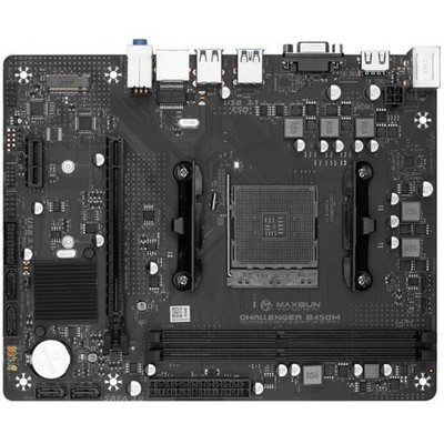 МП <AM4> MAXSUN MS-Challenger B450M,батарея CR2032 не установлена 2DDR4,1PCIe16,1PCIe1, 1M2, 4SATA,2USB2, 2USB3, VGA, HDMI