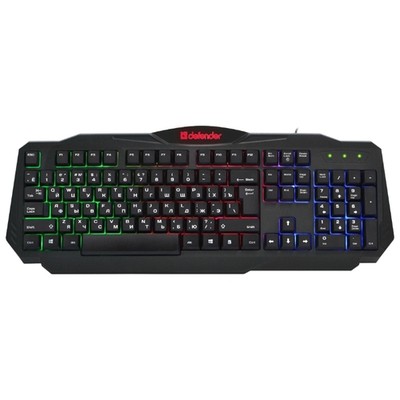Клавиатура игровая проводная Defender ULTRA HB-330L, USB, черный [45330]