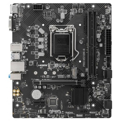 МП <S1200> MSI  PRO H510M-B, 2DDR4,1PCI-E16, 2xPCI-E x1,4SATA3,2USB3,4USB2,VGA,HDMI