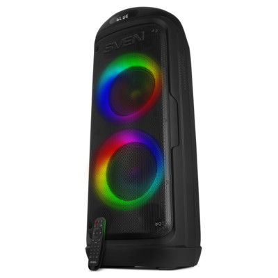 Беспроводная портативная колонка SVEN PS-770 / 100W / microSD / USB / FM / Bluetooth /  Батарея 4400mAh / RGB подсветка / караоке / Чёрный