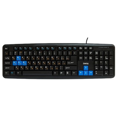 Клавиатура Dialog KM-025U black-blue USB, черная c голубыми игровыми клавишами