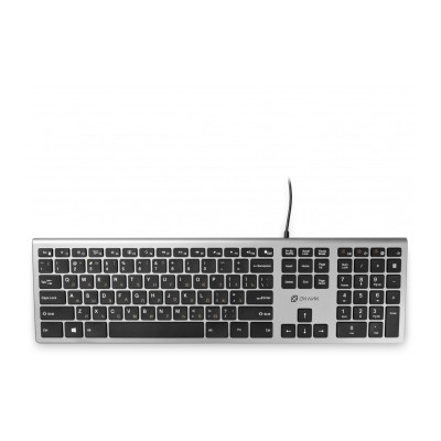 Клавиатура Oklick 890S, 1.6м, ножничная, Slim, USB, русские буквы оранжевые, 1.6м.