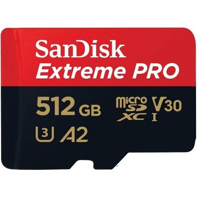 Память micro Secure Digital Card 512Gb class10 SanDisk 200/140MB/s Extreme Pro UHS-I адаптер SD [SDSQXCD-512G-GN6MA]