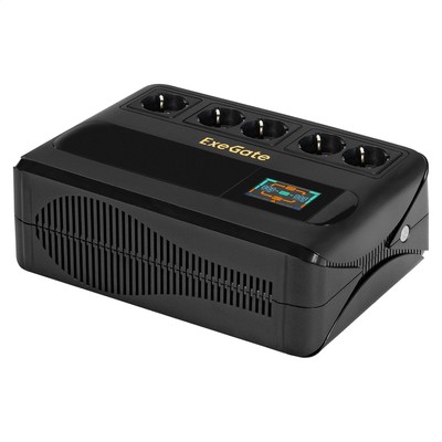 ИБП Exegate NEO Smart BU-800.LCD.AVR.5SH <800VA/480W, цветной LCD-дисплей, AVR, 5*Schuko, Black> EX295685RUS