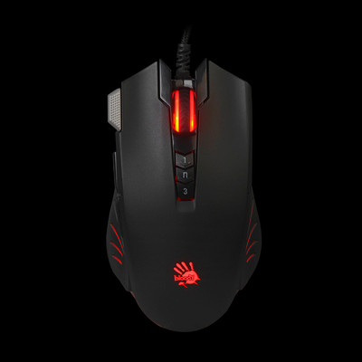 Мышь A4Tech Bloody V9М черный оптическая, USB,  черная (6200dpi)