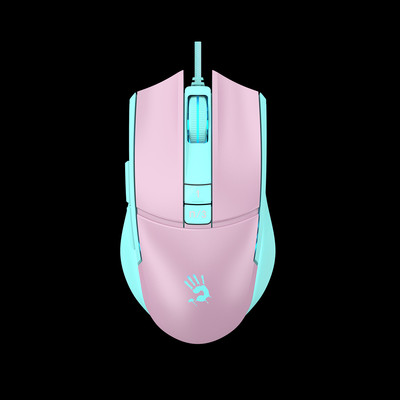 Мышь A4Tech Bloody L65 Max игровая (12000dpi), розовый/голубой