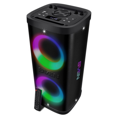 Беспроводная портативная колонка SVEN PS-930 / 150W / TWS / microSD / USB / FM / Bluetooth /  Батарея 7200mAh / LED подсветка / дисплей / караоке