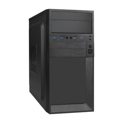 Корпус ExeGate BAA-105U4-01-AA500 (mATX, 1*5,25",2*3.5"int, 1*2.5" БП AA500 с вент. 8см, 4*USB3, аудио, черный), EX291153RUS