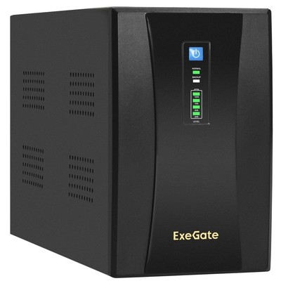 ИБП Exegate UNB-2000.LED.AVR.1SH.2C13 <2000VA/1200W, LED, AVR,1*Schuko+2*C13, металлический корпус, Black> EX292606RUS