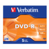 Диски DVD-R 4.7Gb Verbatim 16X Jewel Case (5) AZO MATT SILVER (43519)