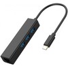 Сетевой адаптер USB KS-is KS-410 с хабом USB-Type C на 3 порта 2.0-RJ45 10/100 Мбит/сек