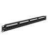 Патч панель ExeGate UTP cat.6 24 port (19", 1U, Black) EPP3-19-24-8P8C-C6-110D