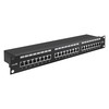 Патч панель ExeGate FTP cat.5e 24 port (19", 1U, Black) с кабельным органайзером EPP3-19-24-8P8C-C5e-SH-110D